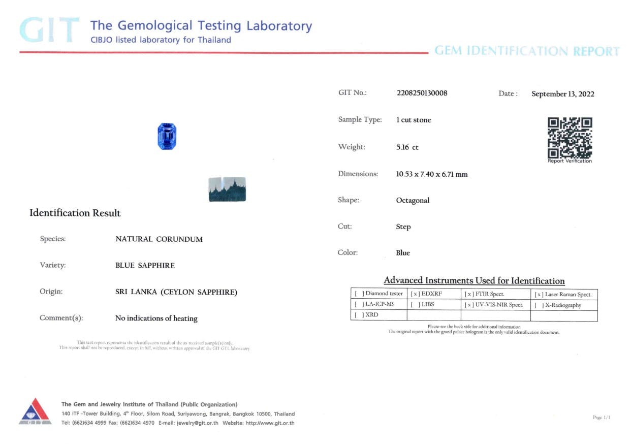 Blue Sapphire 5.16 ct