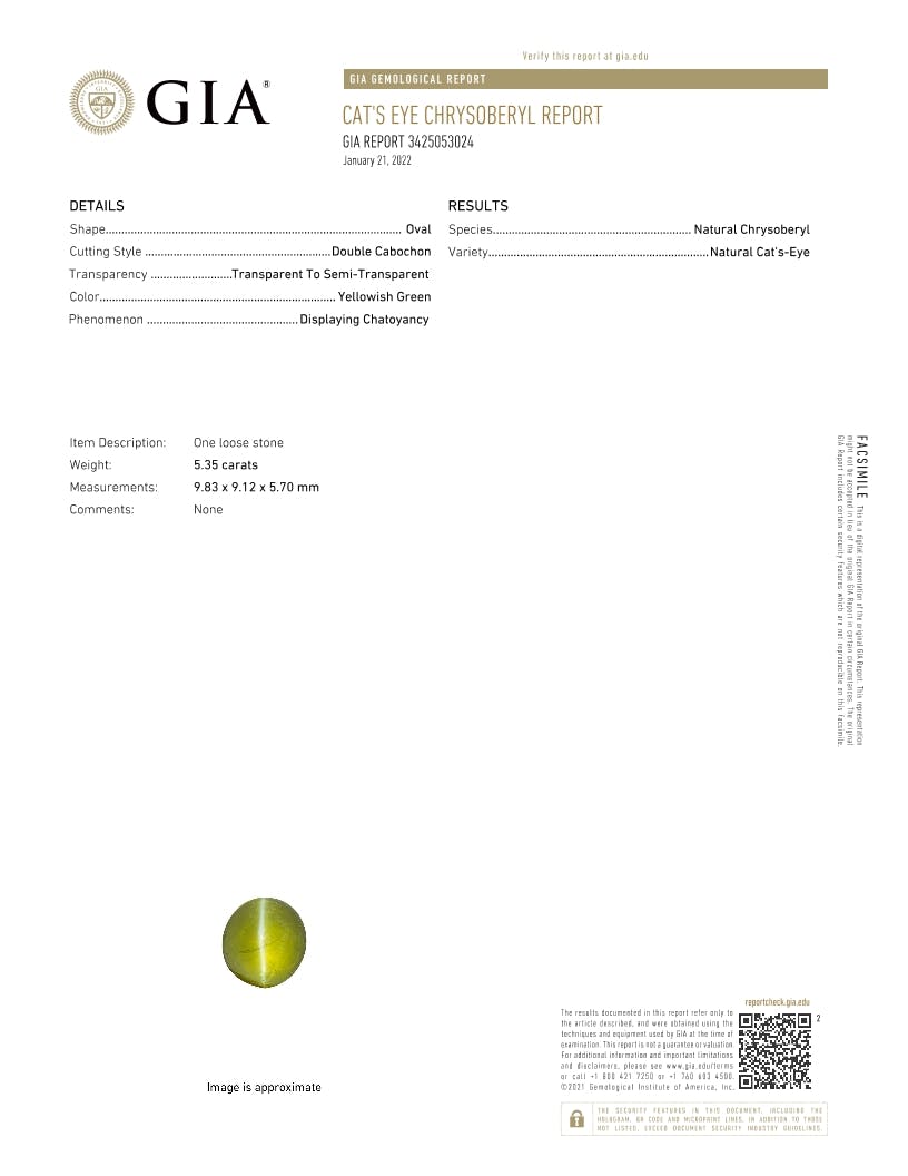 Chrysoberyl 5.35 ct