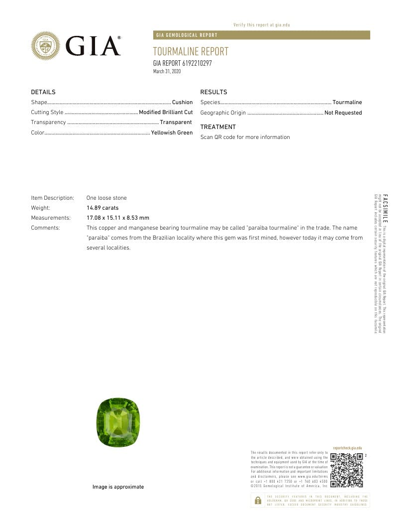 Paraiba Tourmaline 14.89 ct