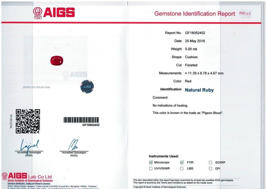 Mozambique Ruby 5.00 ct