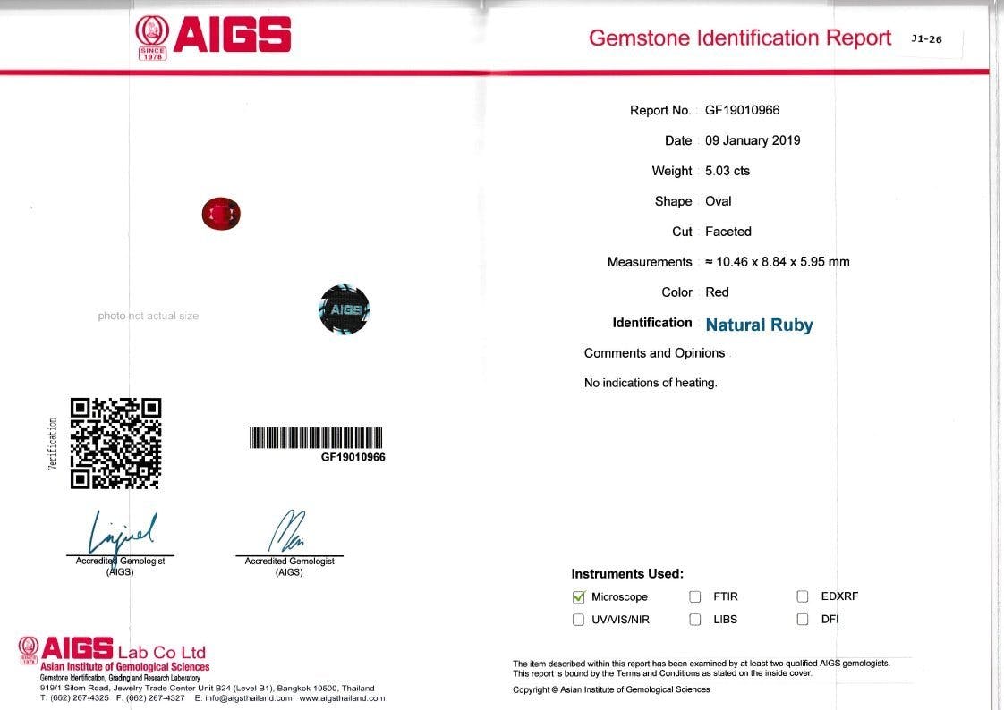 Mozambique Ruby 5.02 ct