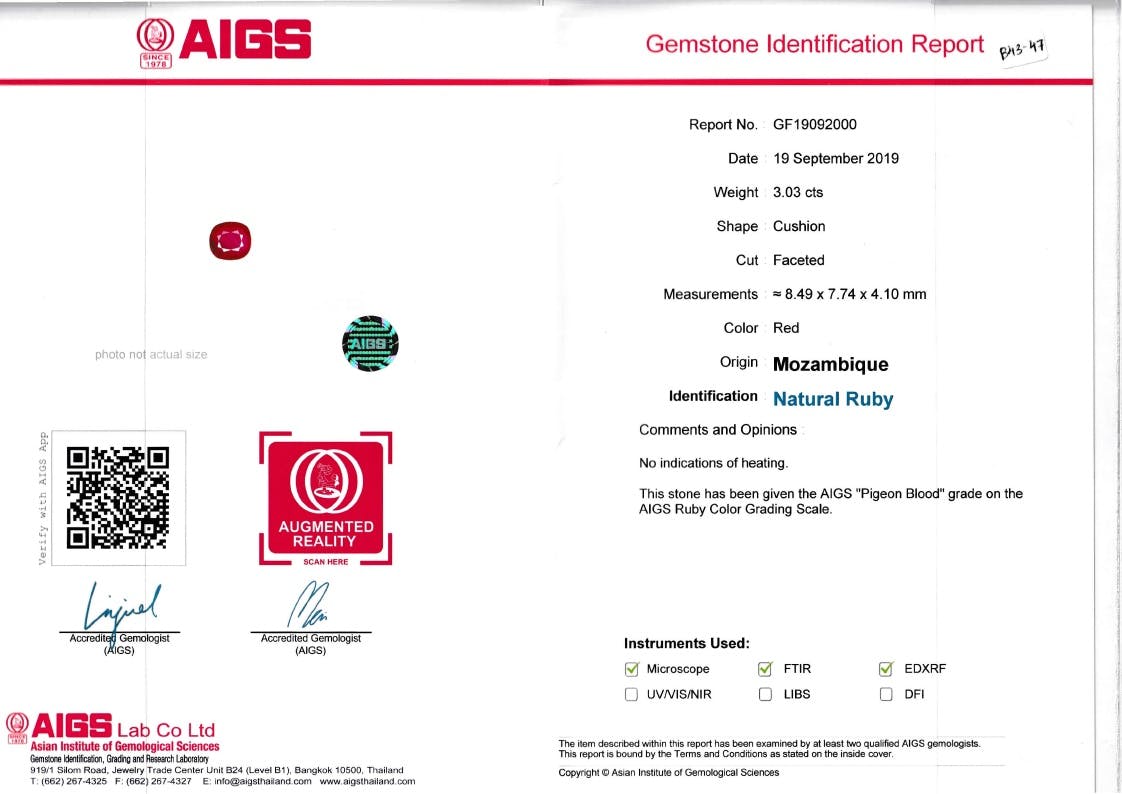 Mozambique Ruby 3.03 ct