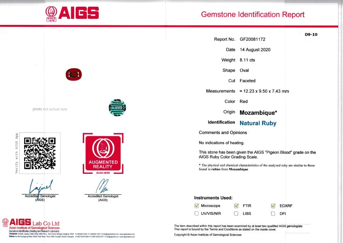 Mozambique Ruby 8.11 ct