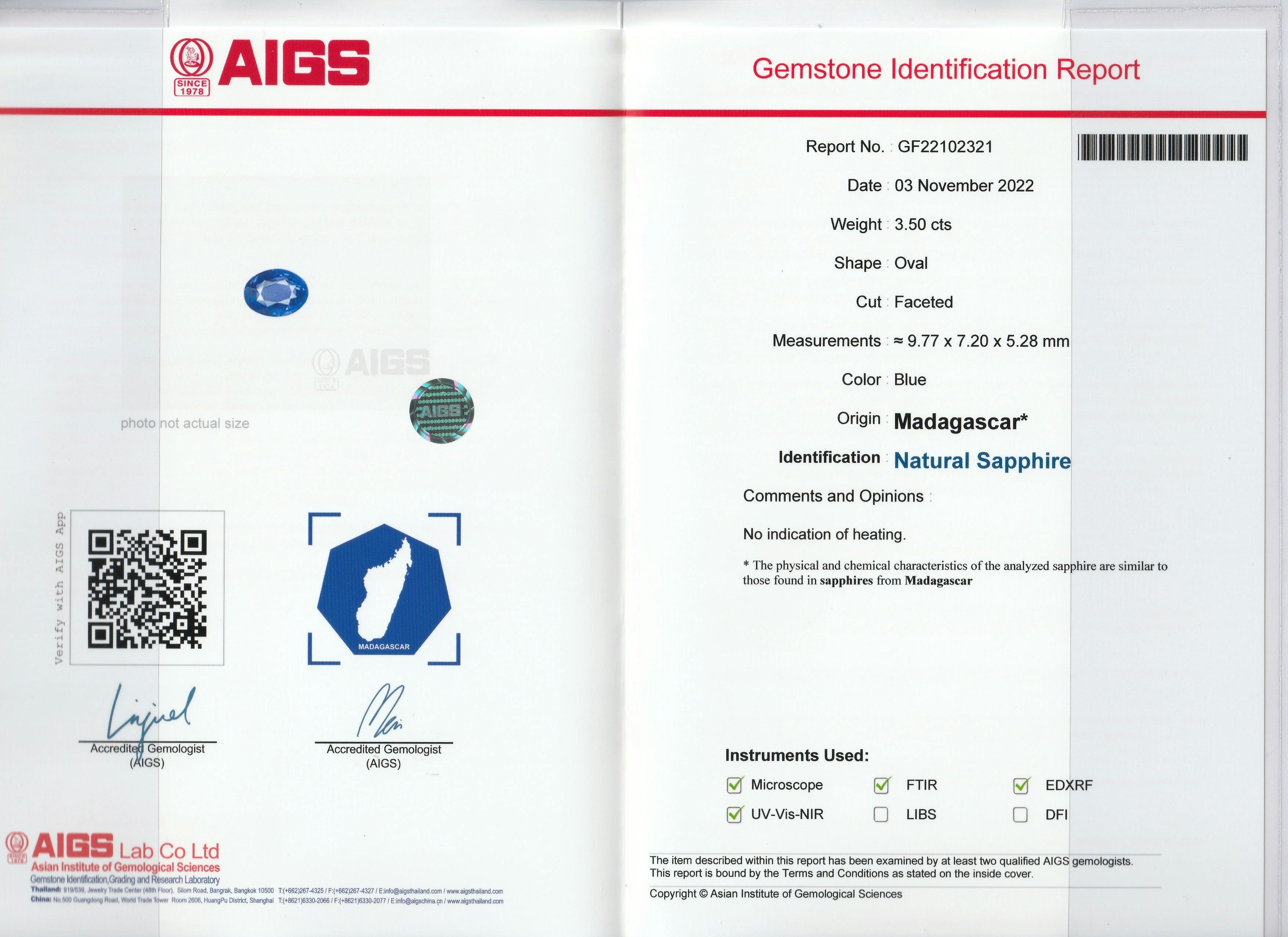 Blue Sapphire 3.50 ct