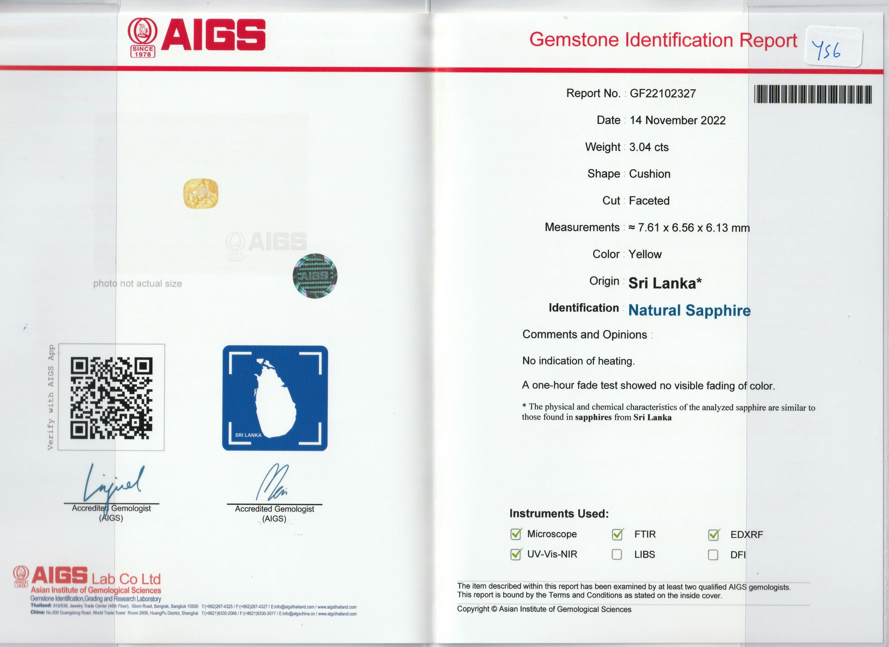 Yellow Sapphire 3.04 ct