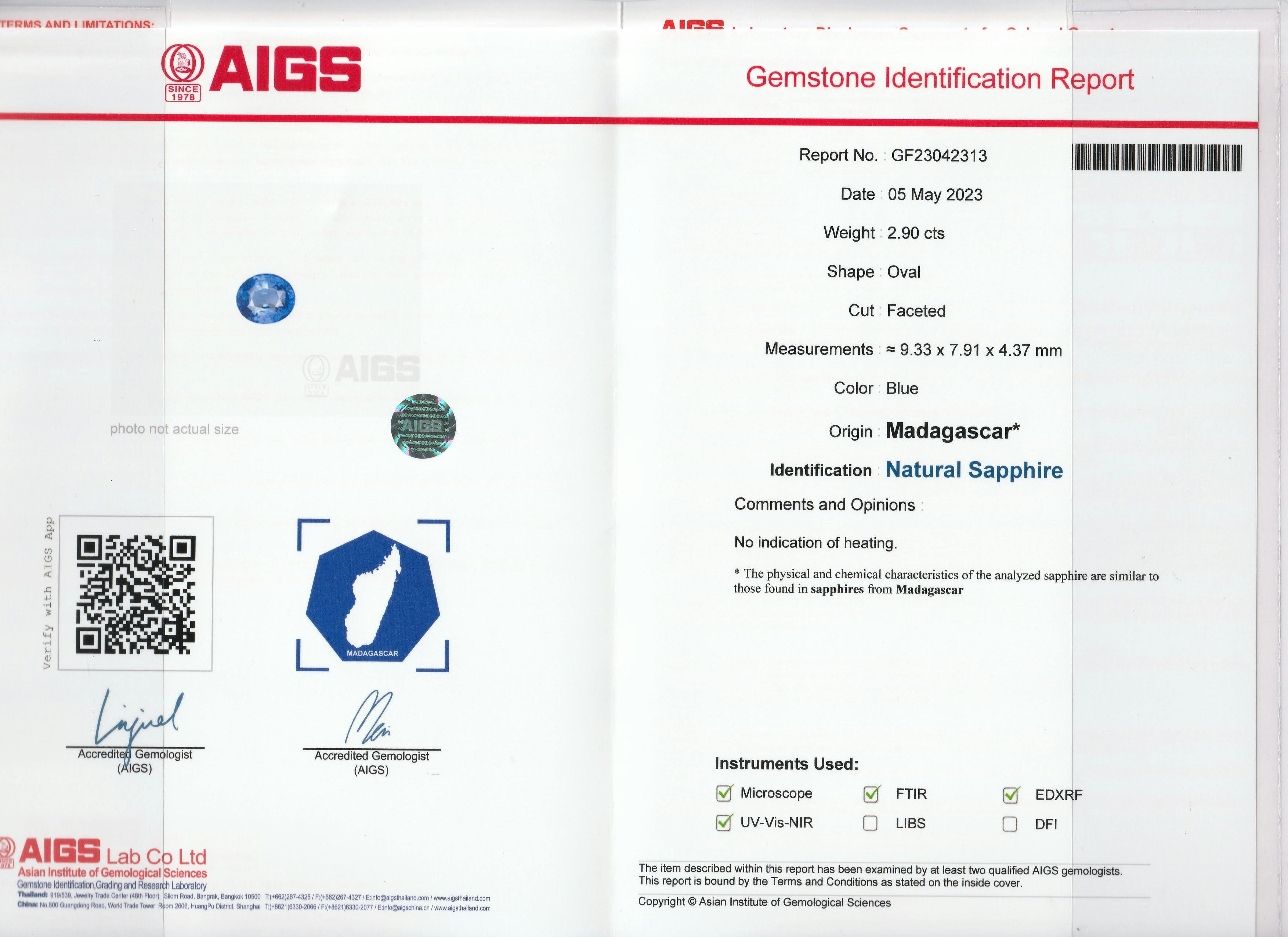 Blue Sapphire 2.90 ct