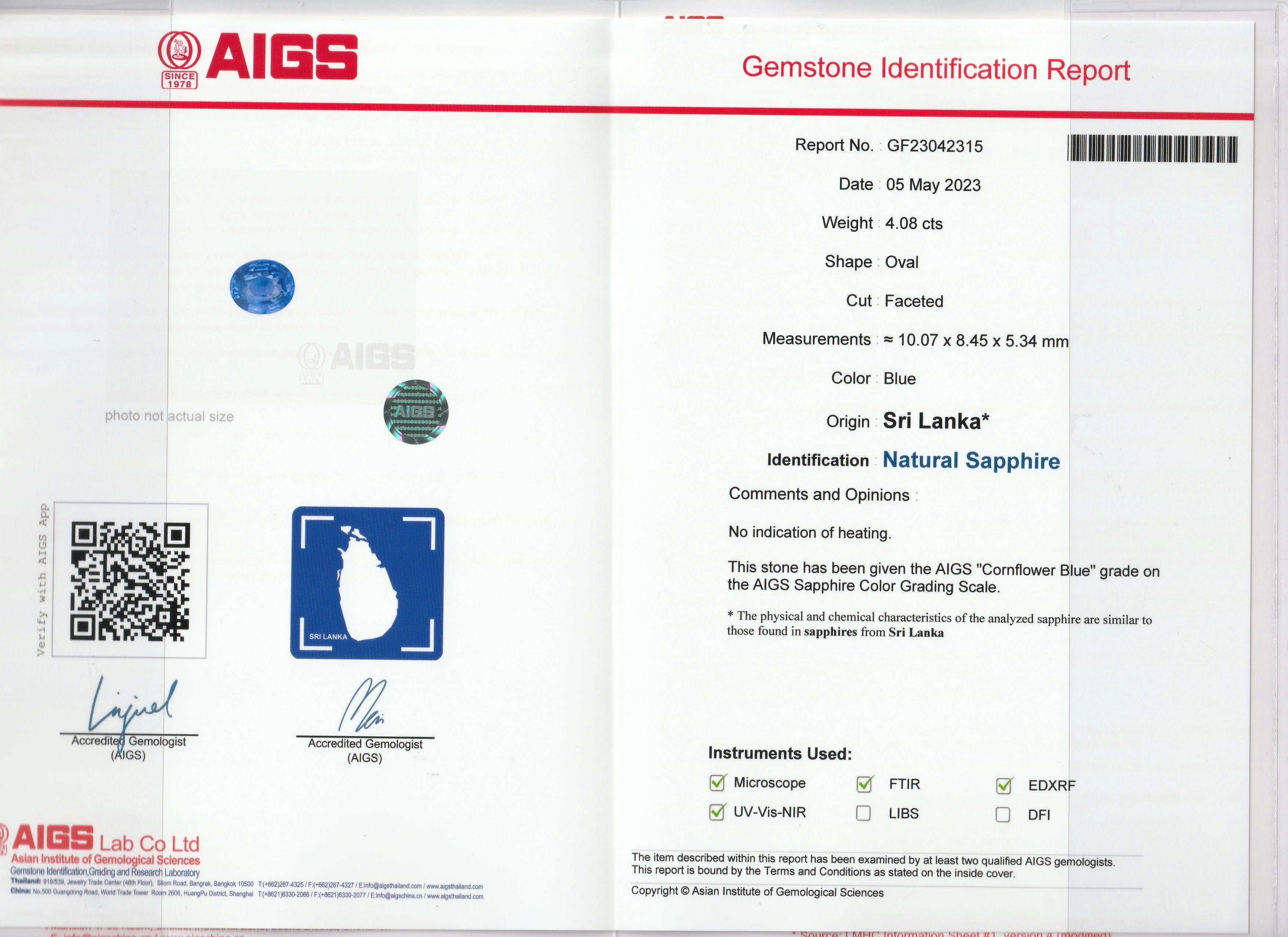 Blue Sapphire 4.07 ct