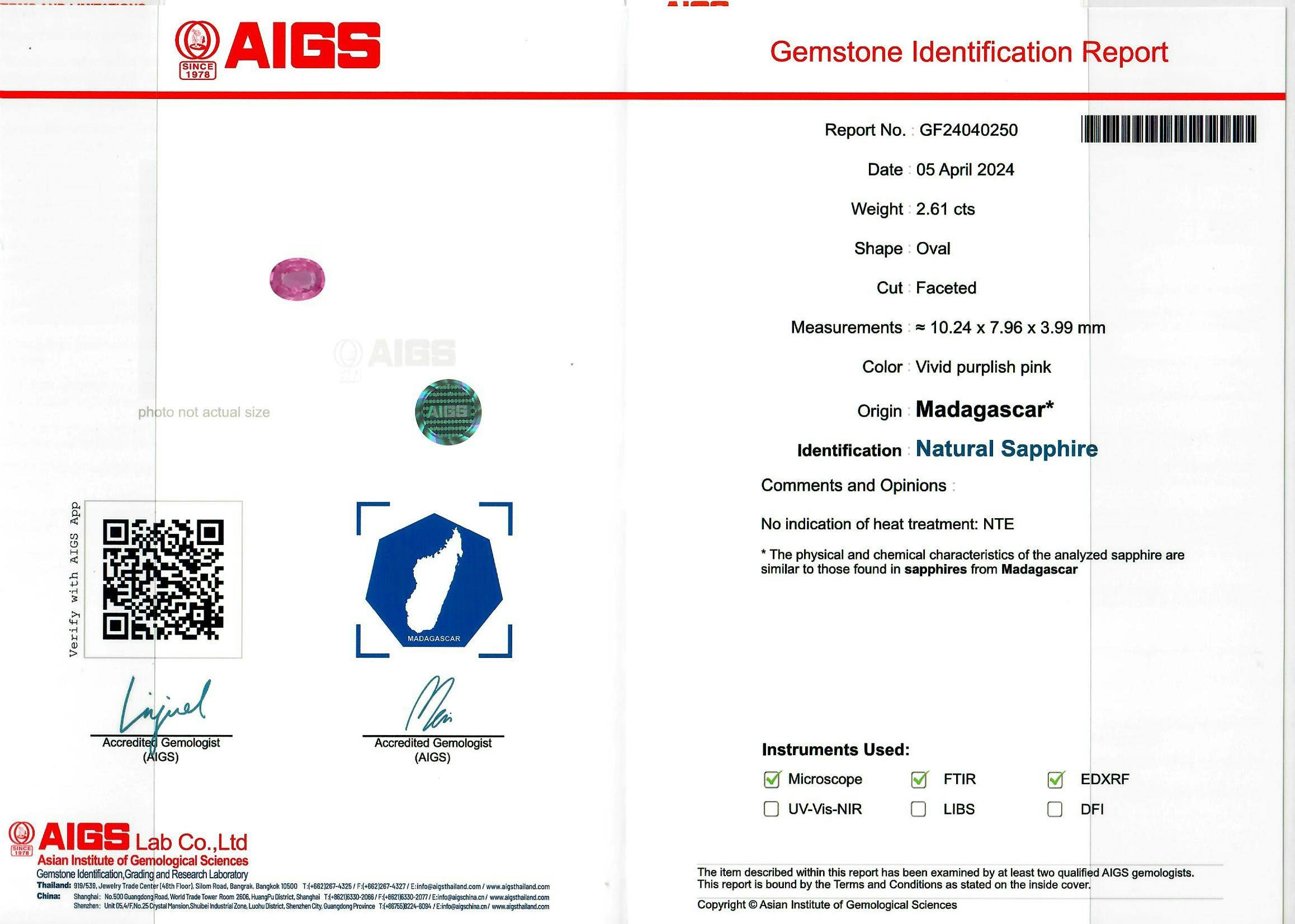 Pink Sapphire 2.60 ct