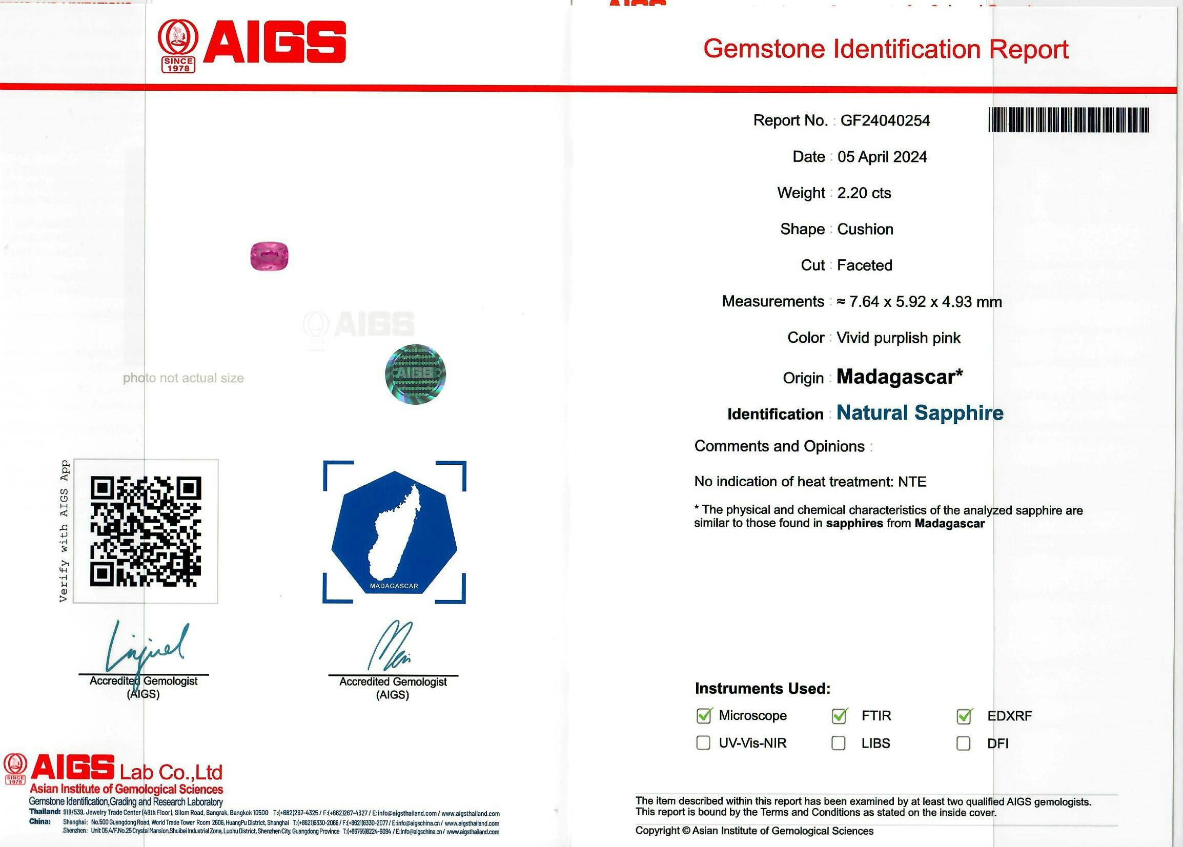 Pink Sapphire 2.20 ct
