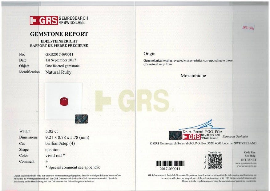 Mozambique Ruby 5.01 ct