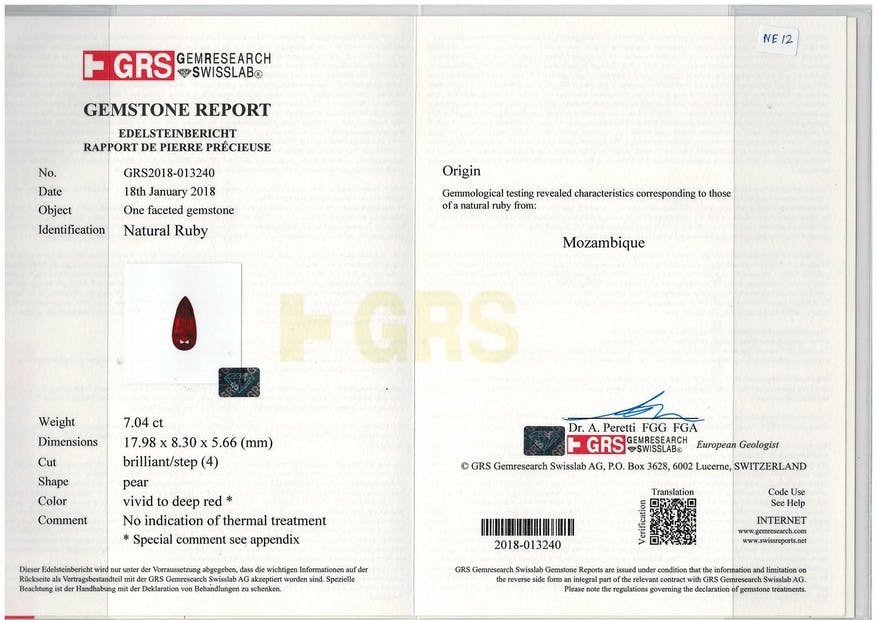 Mozambique Ruby 7.07 ct