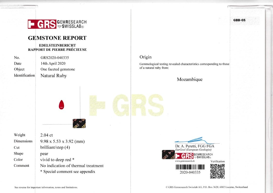 Mozambique Ruby 2.04 ct