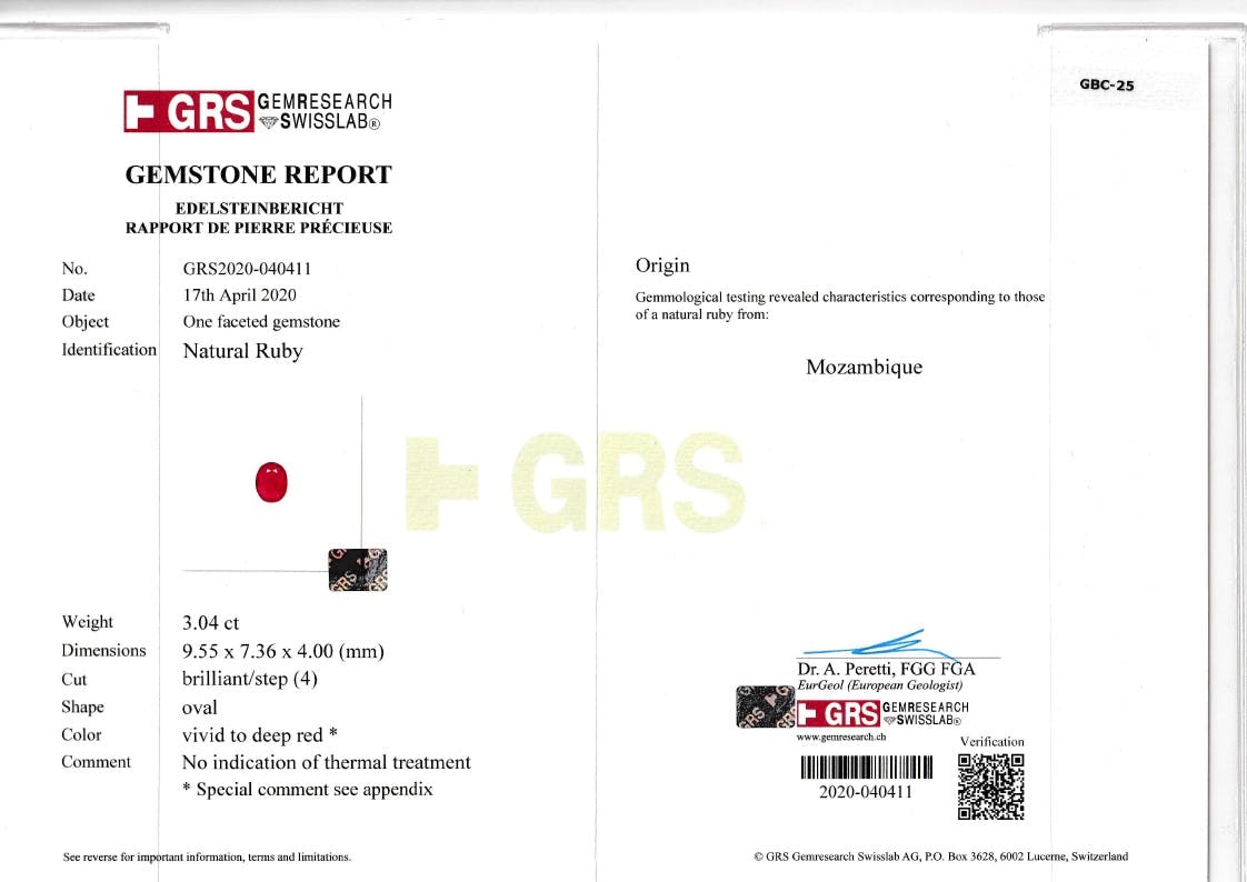 Mozambique Ruby 3.04 ct