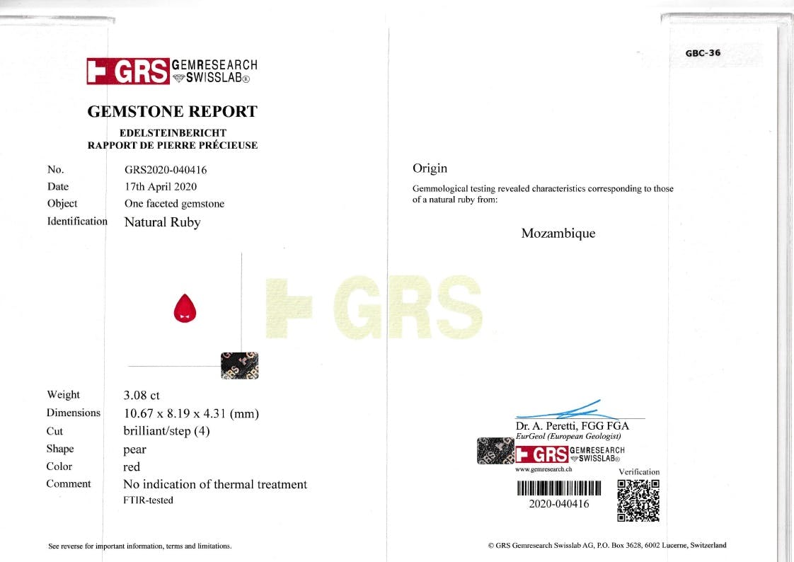 Mozambique Ruby 3.08 ct