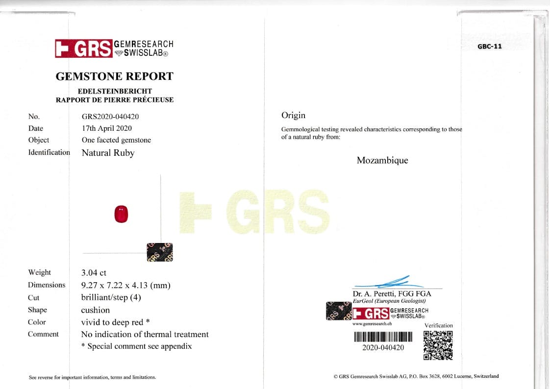 Mozambique Ruby 3.04 ct
