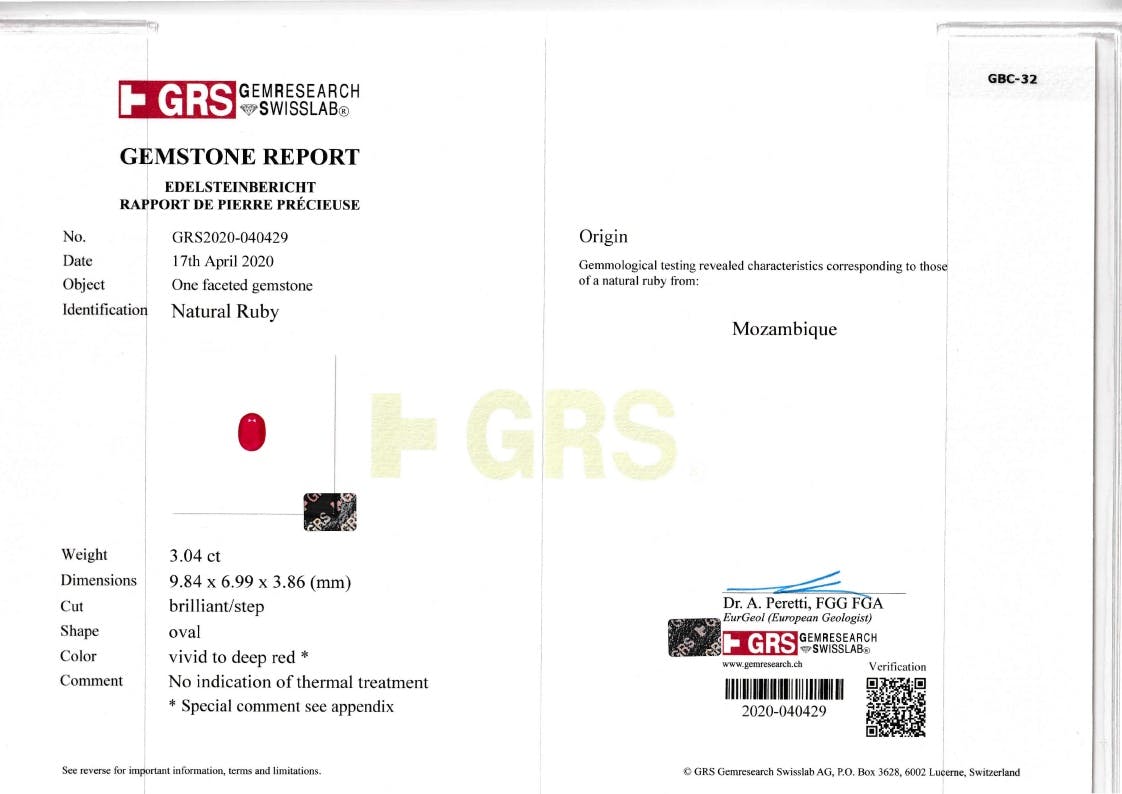 Mozambique Ruby 3.04 ct
