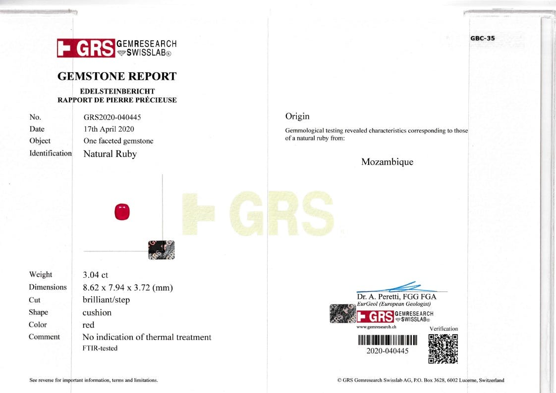 Mozambique Ruby 3.04 ct