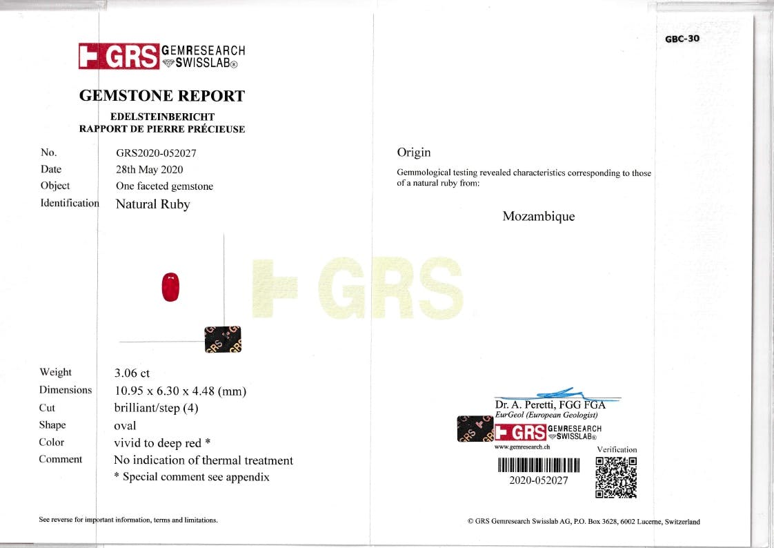 Mozambique Ruby 3.06 ct