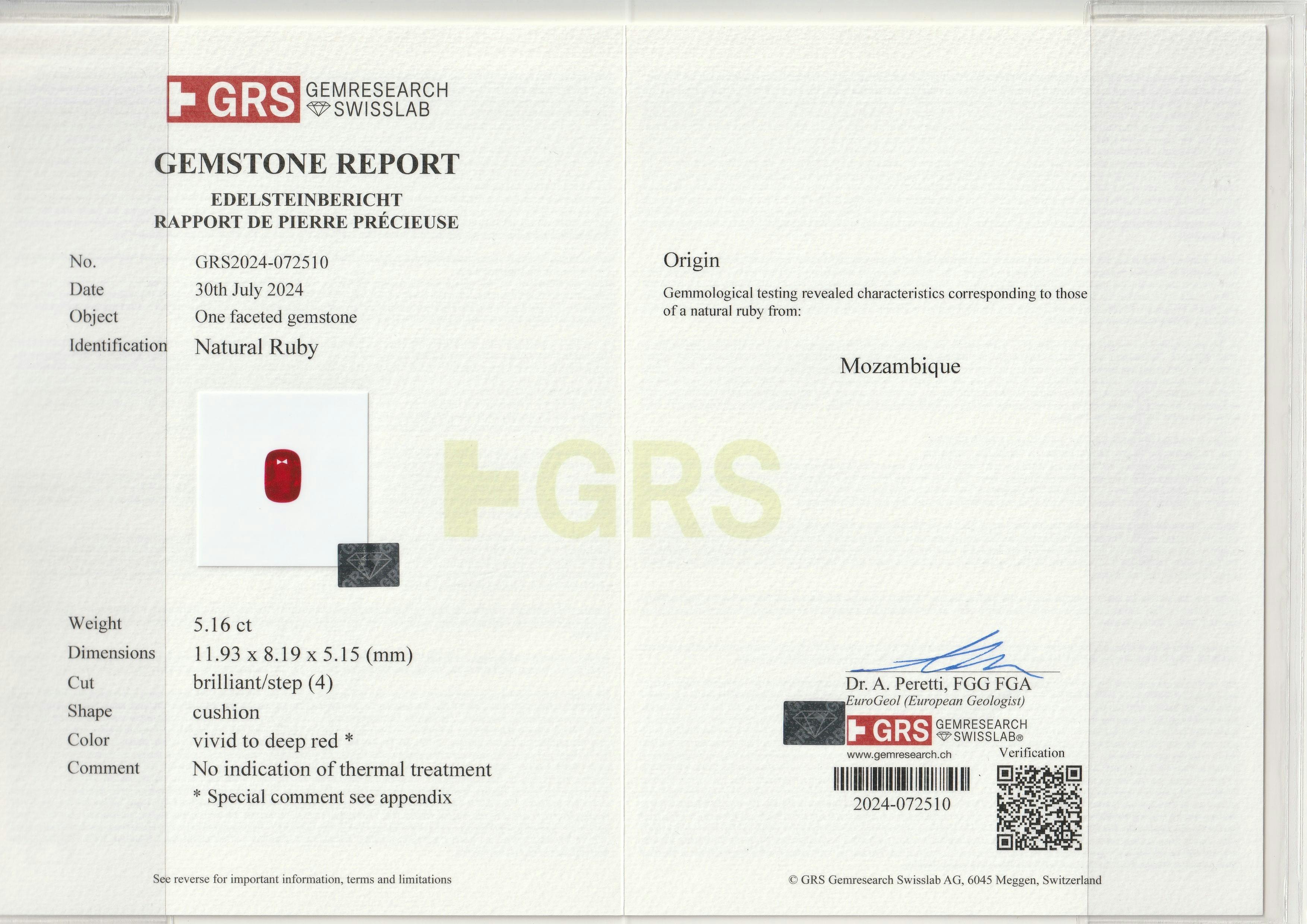 Mozambique Ruby 5.15 ct