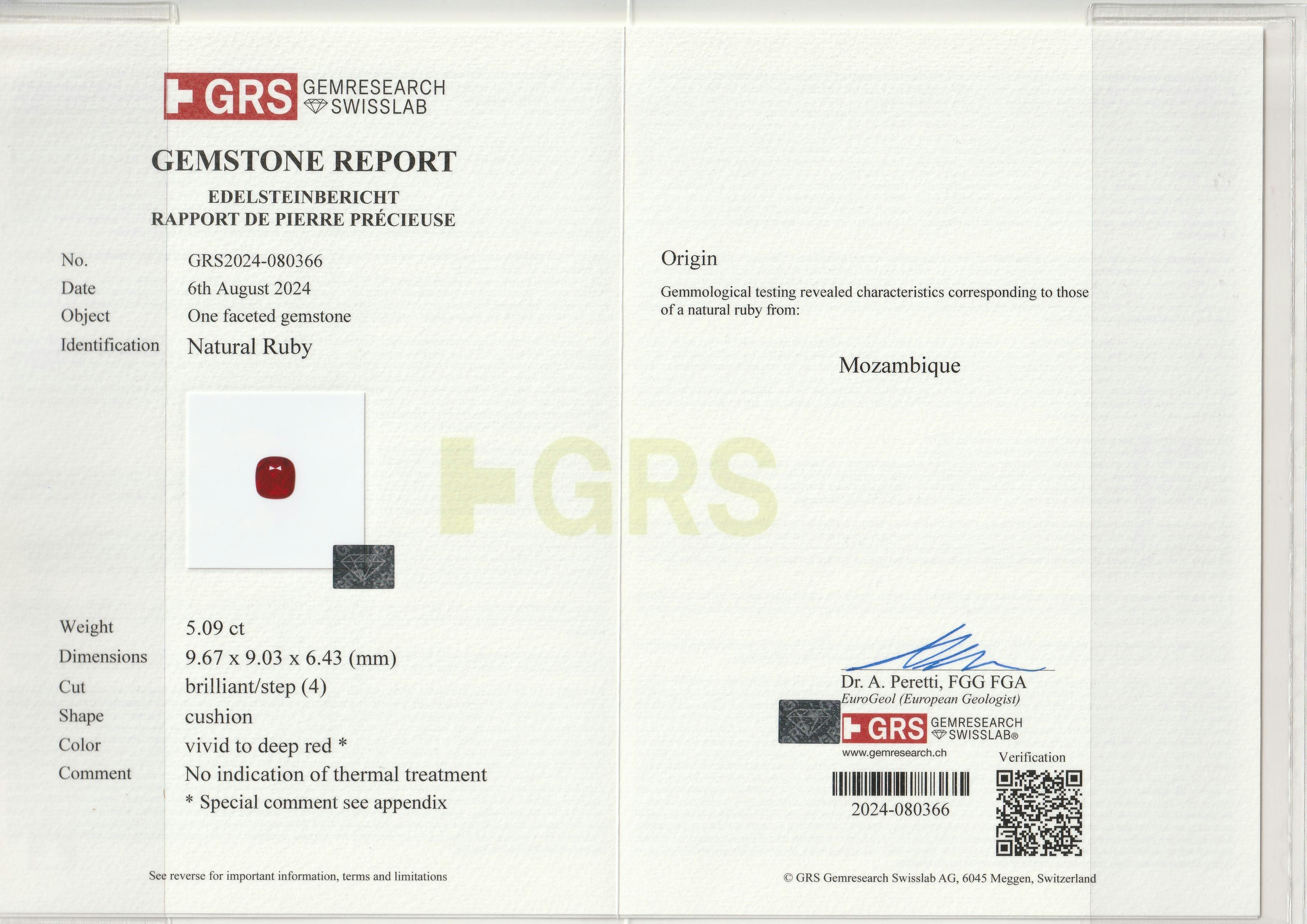 Mozambique Ruby 5.09 ct