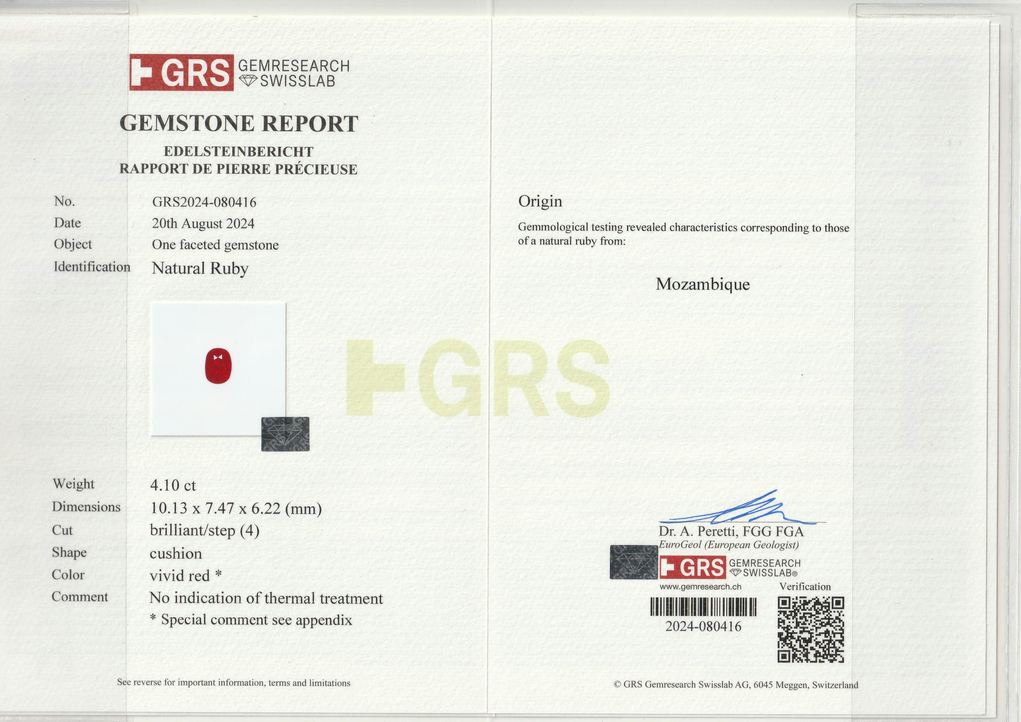 Mozambique Ruby 4.10 ct