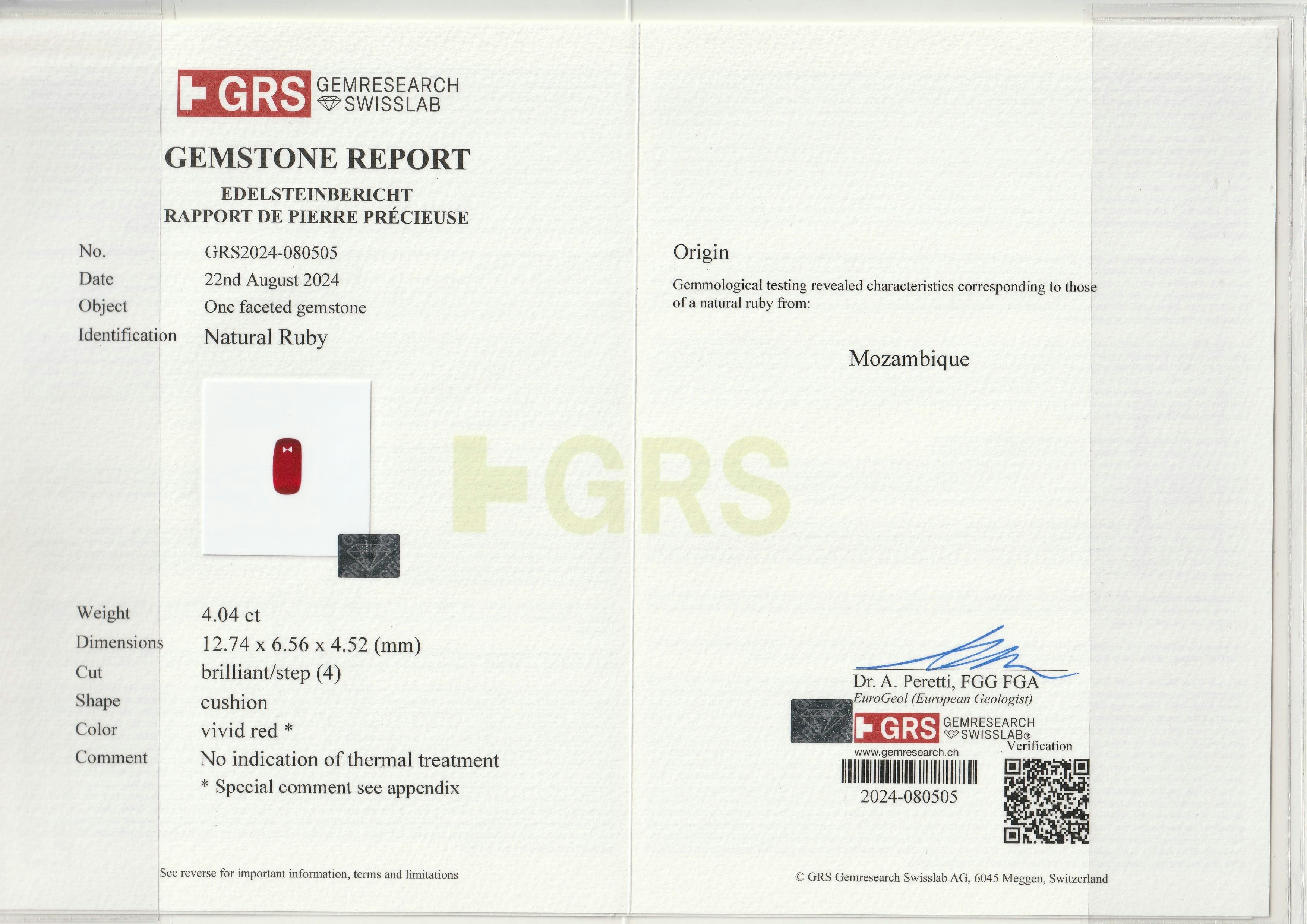 Mozambique Ruby 4.02 ct